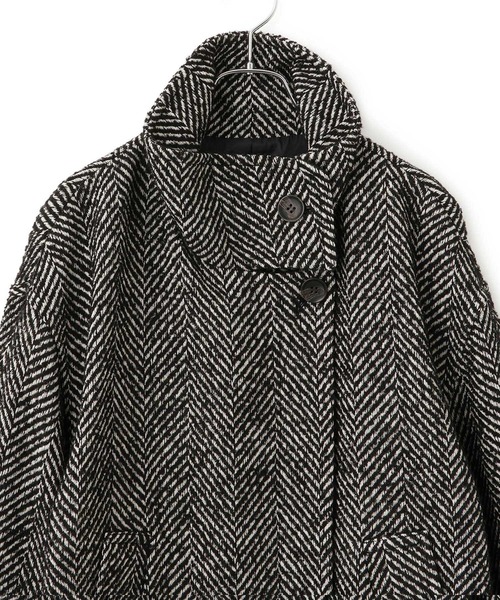 ADAM ET ROPE'(アダムエロペ)の「【WEB限定】・【定番】スタンドカラーウールミドルコート(その他アウター・レディース・ブラウン系その他/ブラック系その他・FREE)」の4枚目の写真
