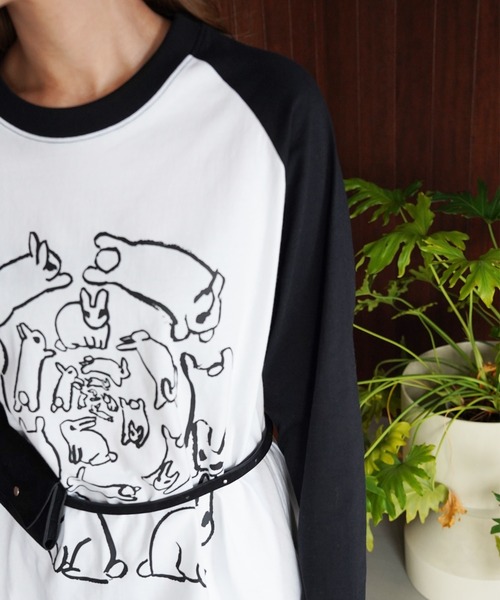 SANSeLF(サンセルフ)の「【SANSeLF】アニマルラグランプリントトップス saw26a009(Tシャツ/カットソー・レディース・ホワイト・FREE)」の3枚目の写真