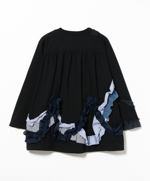 TORI-TO（トリト）の「【別注】TORI-TO × BEAMS BOY / ウェーブ フリル ロング スリーブ Tシャツ（Tシャツ/カットソー・レディース・ブラック/ホワイト・ONE SIZE）」の10枚目の写真