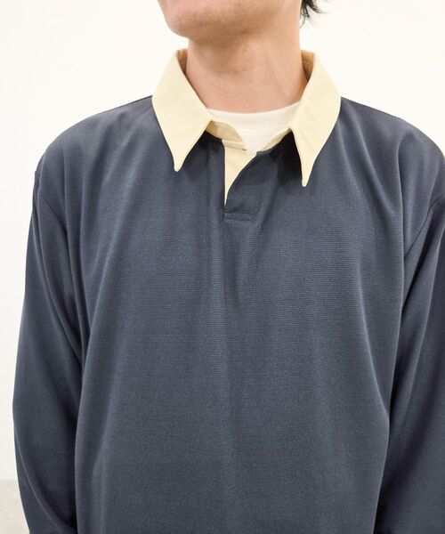 CRAFT STANDARD BOUTIQUE（クラフトスタンダードブティック）の「ワッフルスキッパーラガーロンTEE（Tシャツ/カットソー・メンズ・ブラック/ネイビー・L/M）」の6枚目の写真