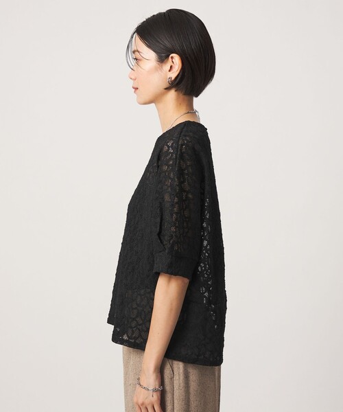 green label relaxing(グリーンレーベルリラクシング)の「レース プルオーバー カットソー(Tシャツ/カットソー・レディース・ブラック/ホワイト・FREE)」の7枚目の写真