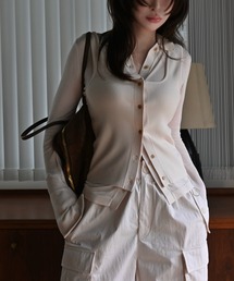 WILLFULLY（ウィルフリー）の「shirt collar & tank knit ensemble（ニット/セーター）」