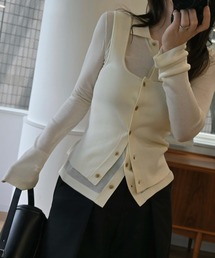 WILLFULLY（ウィルフリー）の「shirt collar & tank knit ensemble（ニット/セーター）」
