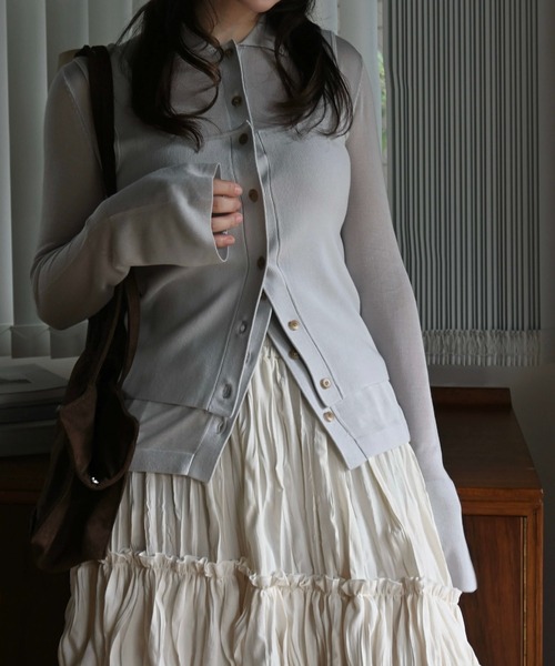 WILLFULLY(ウィルフリー)の「shirt collar & tank knit ensemble(ニット/セーター・レディース・アイボリー/ブルー系その他/ライトピンク・FREE)」の8枚目の写真