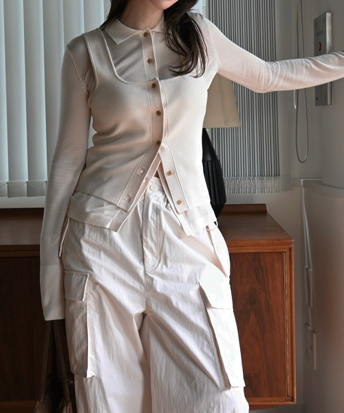 WILLFULLY(ウィルフリー)の「shirt collar & tank knit ensemble(ニット/セーター・レディース・アイボリー/ブルー系その他/ライトピンク・FREE)」の20枚目の写真
