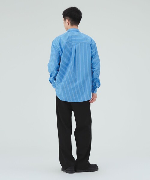 BEAMS HEART（ビームスハート）の「ストライプ レギュラーカラーシャツ（シャツ/ブラウス・メンズ・ブルー/ブラウン・LARGE/SMALL）」の10枚目の写真