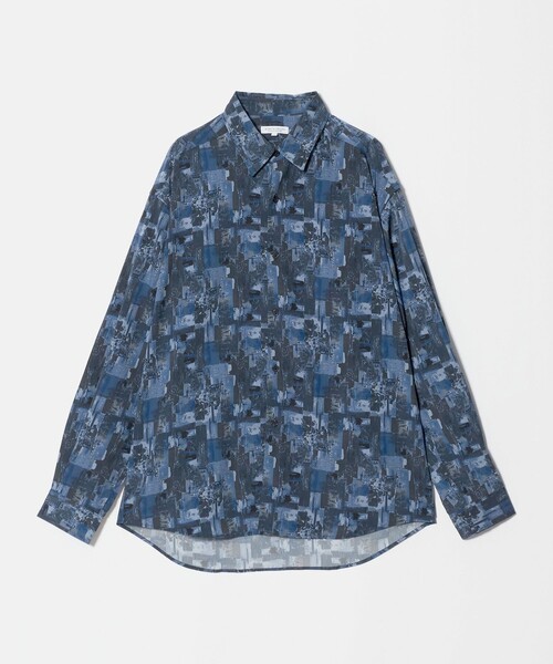 A DAY IN THE LIFE UNITED ARROWS(アデイインザライフユナイテッドアローズ)の「ヴィンテージ プリント ワイド レギュラーカラーシャツ<A DAY IN THE LIFE>(シャツ/ブラウス・メンズ・ダークブラウン/ネイビー・M/L)」の1枚目の写真