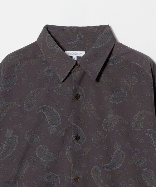 A DAY IN THE LIFE UNITED ARROWS(アデイインザライフユナイテッドアローズ)の「ヴィンテージ プリント ワイド レギュラーカラーシャツ<A DAY IN THE LIFE>(シャツ/ブラウス・メンズ・ダークブラウン/ネイビー・M/L)」の8枚目の写真