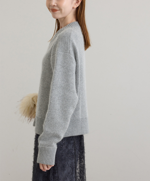 U by SPICK&SPAN(ユーバイスピックアンドスパン)の「アンゴラミックスジップニットカーデ(カーディガン/ボレロ・レディース・ベージュ/チャコールグレー/ブルー・FREE)」の12枚目の写真