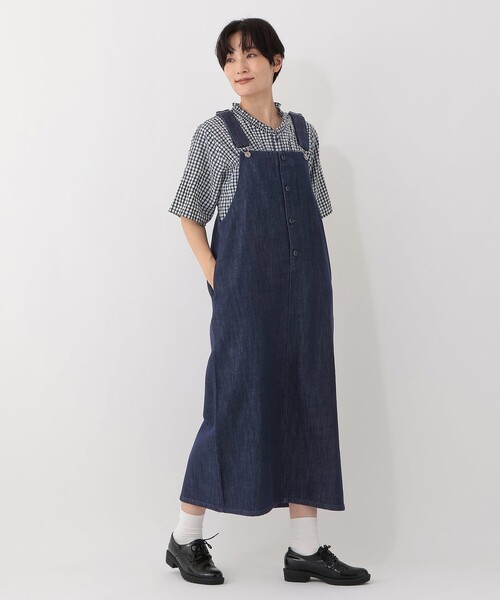Afternoon Tea(アフタヌーンティー)の「デニムジャンパースカート ORGABITS(デニムスカート・レディース・ネイビー/ブルー・MEDIUM)」の5枚目の写真