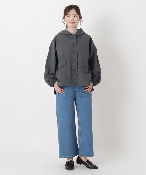 one'sterrace(ワンズテラス)の「撥水ナイロン ワッシャーフード アウター(ブルゾン・レディース・ブラック系8/ベージュ系その他7/オリーブ系3・02)」の14枚目の写真
