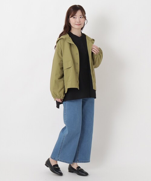 one'sterrace(ワンズテラス)の「撥水ナイロン ワッシャーフード アウター(ブルゾン・レディース・ブラック系8/ベージュ系その他7/オリーブ系3・02)」の16枚目の写真