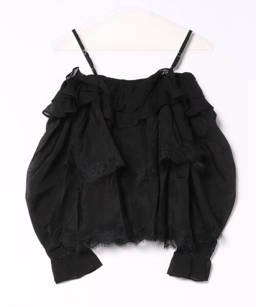MAGASIN DE MODE Chou Chou（マガジンデモードシュシュ）の「【MAGASIN DE MODE Chou Chou】2way オフショルダーフリルブラウス SNF（シャツ/ブラウス・レディース・グレー/ブラック/ホワイト・FREE）」の12枚目の写真