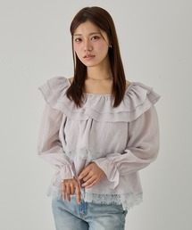 【MAGASIN DE MODE Chou Chou】2way オフショルダーフリルブラウス SNF