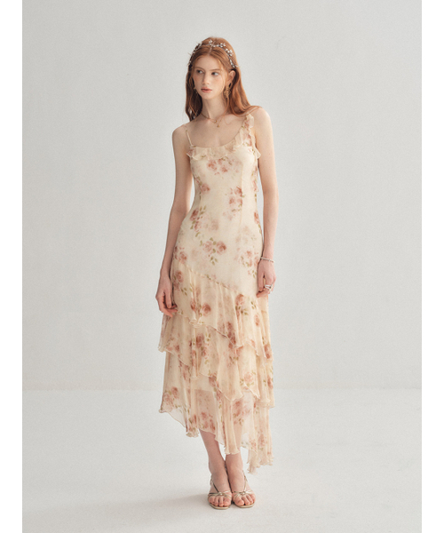 SINCETHEN(シンスゼン)の「ブラーリングローズアシンメトリー ロングワンピース(ワンピース・レディース・その他・SMALL/MEDIUM/LARGE)」の1枚目の写真
