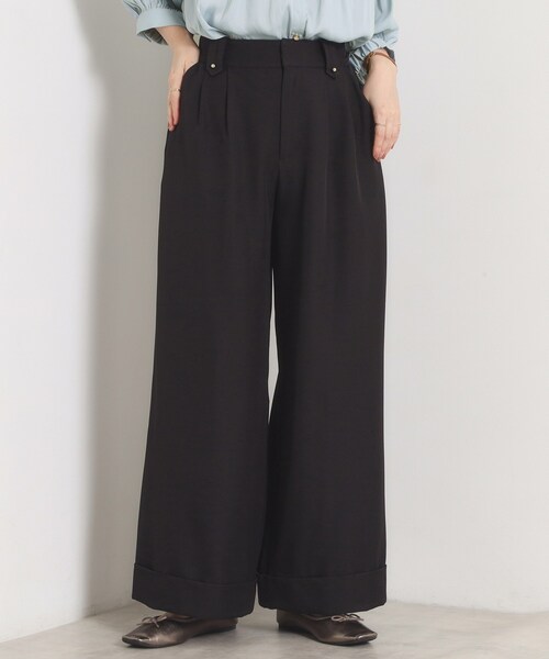 ITS'DEMO(イッツデモ)の「ロールアップ2タックワイドパンツ(その他パンツ・レディース・ブラック/ブラウン系その他・00)」の1枚目の写真