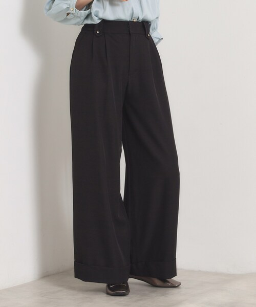 ITS'DEMO(イッツデモ)の「ロールアップ2タックワイドパンツ(その他パンツ・レディース・ブラック/ブラウン系その他・00)」の3枚目の写真