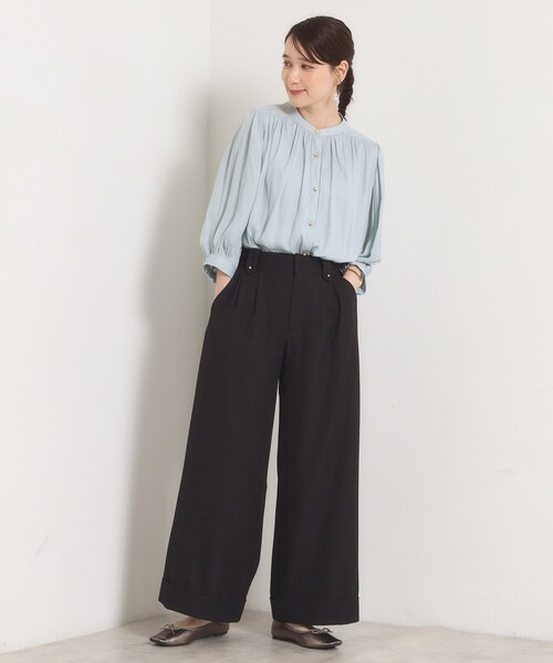 ITS'DEMO(イッツデモ)の「ロールアップ2タックワイドパンツ(その他パンツ・レディース・ブラック/ブラウン系その他・00)」の4枚目の写真