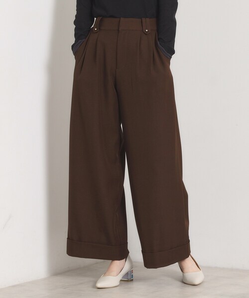 ITS'DEMO(イッツデモ)の「ロールアップ2タックワイドパンツ(その他パンツ・レディース・ブラック/ブラウン系その他・00)」の7枚目の写真