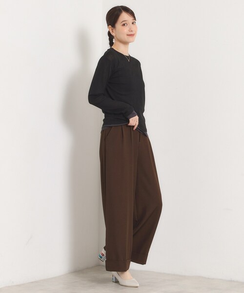 ITS'DEMO(イッツデモ)の「ロールアップ2タックワイドパンツ(その他パンツ・レディース・ブラック/ブラウン系その他・00)」の12枚目の写真