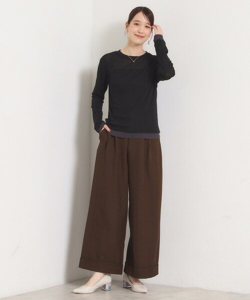 ITS'DEMO(イッツデモ)の「ロールアップ2タックワイドパンツ(その他パンツ・レディース・ブラック/ブラウン系その他・00)」の13枚目の写真