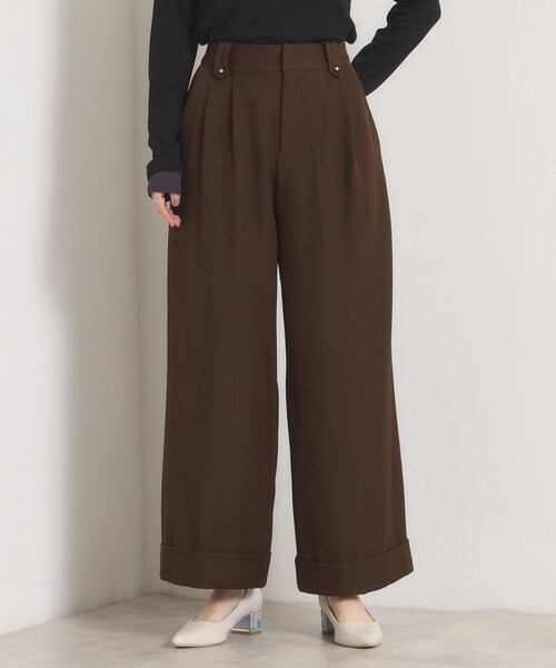 ITS'DEMO(イッツデモ)の「ロールアップ2タックワイドパンツ(その他パンツ・レディース・ブラック/ブラウン系その他・00)」の15枚目の写真