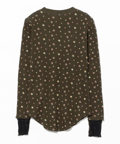 BEAMS COUTURE(ビームスクチュール)の「花柄 サーマル トップス(Tシャツ/カットソー・レディース・クリーム/カーキ・ONE SIZE)」の4枚目の写真