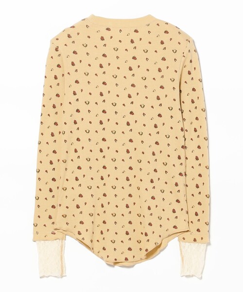 BEAMS COUTURE(ビームスクチュール)の「花柄 サーマル トップス(Tシャツ/カットソー・レディース・クリーム/カーキ・ONE SIZE)」の10枚目の写真