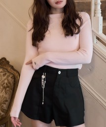 ロゴプレートリブニット