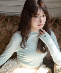 ロゴプレートリブニット