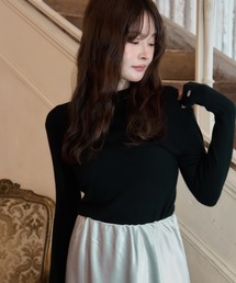 ロゴプレートリブニット