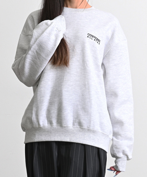 CONVERSE(コンバース)の「『CONVERSE/コンバース』スウェット CT裏毛バックグラフィッククループルオーバー 長袖(スウェット・レディース・ブラック/オートミール・XL/M/L)」の7枚目の写真