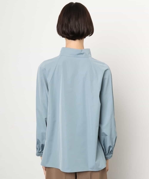 MICHEL KLEIN（ミッシェル・クラン）の「スタンドカラーブラウス（シャツ/ブラウス・レディース・ダークインディゴブルー/ブラウン・38）」の9枚目の写真