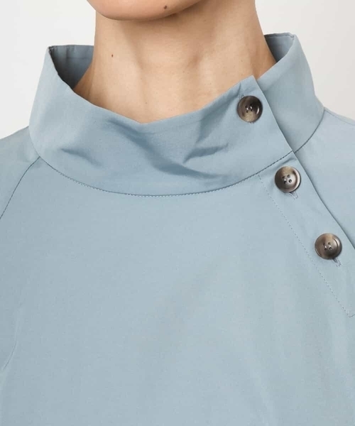 MICHEL KLEIN（ミッシェル・クラン）の「スタンドカラーブラウス（シャツ/ブラウス・レディース・ダークインディゴブルー/ブラウン・38）」の10枚目の写真