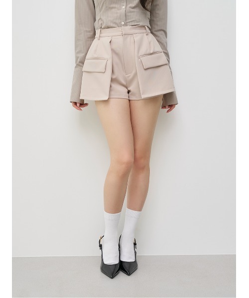 AmeliaMoi(アメリアモワ)の「AmeliaMoiベルシエルショートパンツ(その他パンツ・レディース・その他/ブラウン/ライトベージュ/ネイビー・FREE)」の2枚目の写真