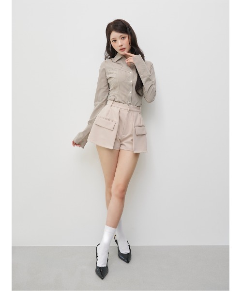 AmeliaMoi(アメリアモワ)の「AmeliaMoiベルシエルショートパンツ(その他パンツ・レディース・その他/ブラウン/ライトベージュ/ネイビー・FREE)」の10枚目の写真