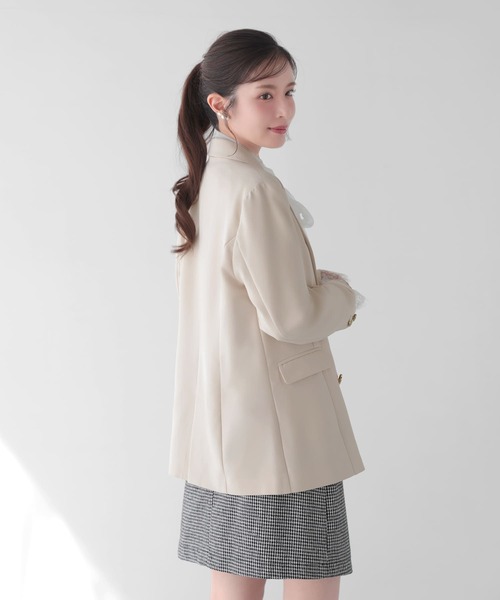 Mirenue(ミレニュー)の「袖口レーステーラードジャケット(テーラードジャケット・レディース・ネイビー/ピンク/アイボリー・FREE)」の11枚目の写真