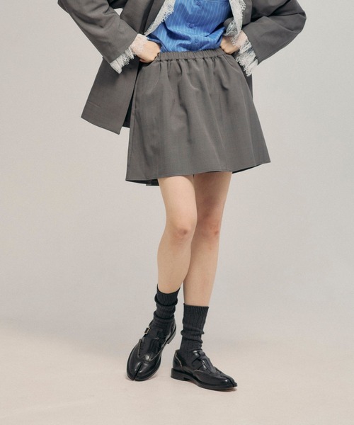 LEPSIM(レプシィム)の「《un STANDARD by LEPSIM》レイヤードミニスカパン 1051430(その他パンツ・レディース・チャコールグレー/チェック/ブラウン・FREE)」の4枚目の写真