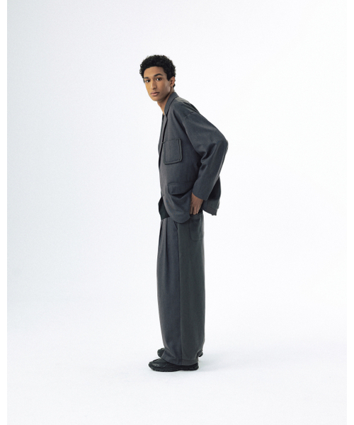 ANGLAN（アングラン）の「Mix Structured Blazer - Grey（テーラードジャケット・メンズ・その他・ONE SIZE）」の4枚目の写真