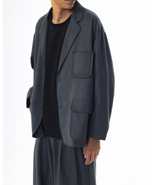 ANGLAN（アングラン）の「Mix Structured Blazer - Grey（テーラードジャケット・メンズ・その他・ONE SIZE）」の6枚目の写真
