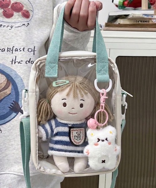 VIBGYOR(ヴィブジョー)の「oshipic/推し活 ぬいバッグ クリア窓つき 2WAY ショルダーバッグ ハンドバッグ S0079(ショルダーバッグ・レディース・パープル/グリーン・FREE)」の1枚目の写真