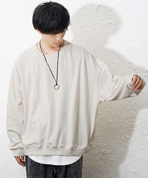 MinoriTY(マイノリティ)の「【MinoriTY】裏毛スーパーBIGトレーナー メンズ 秋服 家庭洗濯可能 ウィメンズ ユニセックス(Tシャツ/カットソー・メンズ・ピンク/ブルー/アイボリー/ブラック・S/L/M)」の2枚目の写真