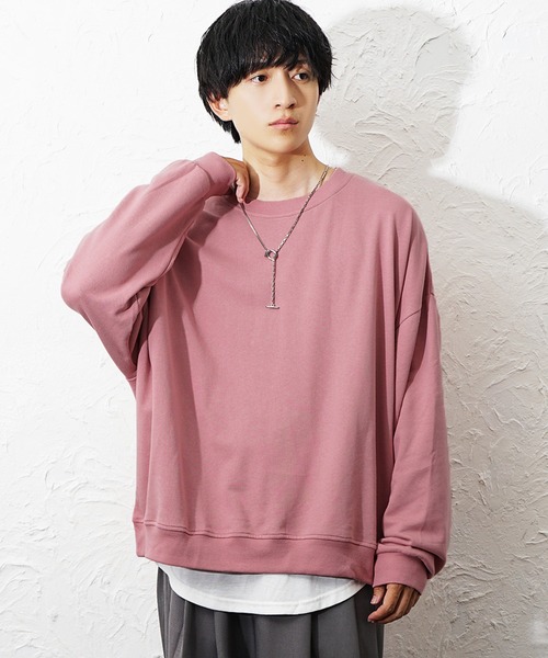 MinoriTY(マイノリティ)の「【MinoriTY】裏毛スーパーBIGトレーナー メンズ 秋服 家庭洗濯可能 ウィメンズ ユニセックス(Tシャツ/カットソー・メンズ・ピンク/ブルー/アイボリー/ブラック・S/L/M)」の7枚目の写真