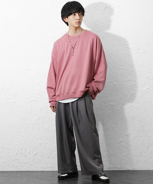 MinoriTY(マイノリティ)の「【MinoriTY】裏毛スーパーBIGトレーナー メンズ 秋服 家庭洗濯可能 ウィメンズ ユニセックス(Tシャツ/カットソー・メンズ・ピンク/ブルー/アイボリー/ブラック・S/L/M)」の8枚目の写真