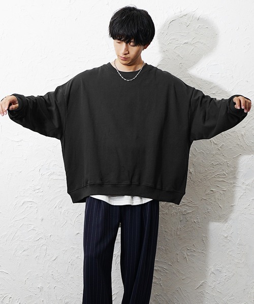 MinoriTY(マイノリティ)の「【MinoriTY】裏毛スーパーBIGトレーナー メンズ 秋服 家庭洗濯可能 ウィメンズ ユニセックス(Tシャツ/カットソー・メンズ・ピンク/ブルー/アイボリー/ブラック・S/L/M)」の13枚目の写真