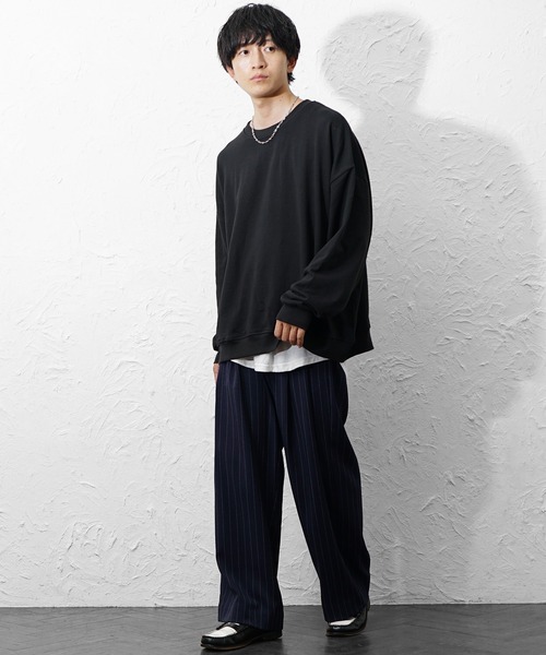 MinoriTY(マイノリティ)の「【MinoriTY】裏毛スーパーBIGトレーナー メンズ 秋服 家庭洗濯可能 ウィメンズ ユニセックス(Tシャツ/カットソー・メンズ・ピンク/ブルー/アイボリー/ブラック・S/L/M)」の14枚目の写真