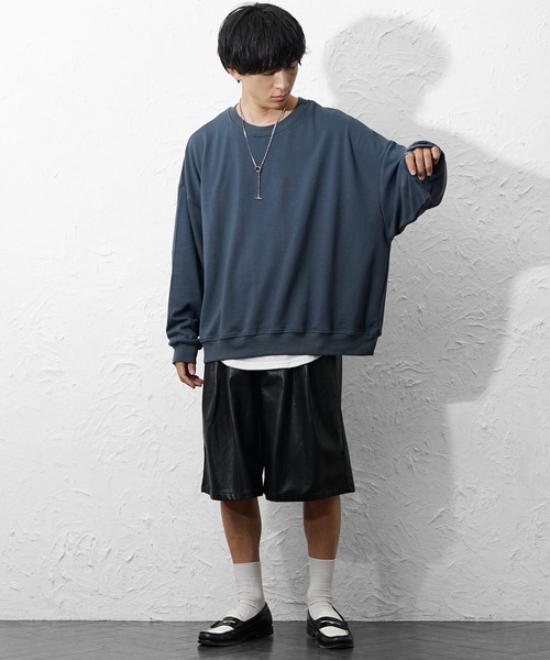 MinoriTY(マイノリティ)の「【MinoriTY】裏毛スーパーBIGトレーナー メンズ 秋服 家庭洗濯可能 ウィメンズ ユニセックス(Tシャツ/カットソー・メンズ・ピンク/ブルー/アイボリー/ブラック・S/L/M)」の19枚目の写真