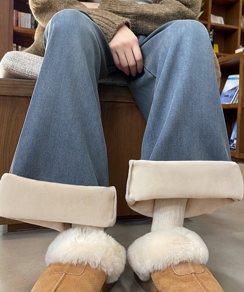 ReRe(リリ)の「裏起毛あったかワイドパンツ(その他パンツ・レディース・ネイビー/オフホワイト/ライトブルー/ブラック・MEDIUM/X-LARGE/LARGE/SMALL)」の6枚目の写真