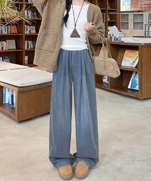 ReRe(リリ)の「裏起毛あったかワイドパンツ(その他パンツ・レディース・ネイビー/オフホワイト/ライトブルー/ブラック・MEDIUM/X-LARGE/LARGE/SMALL)」の9枚目の写真