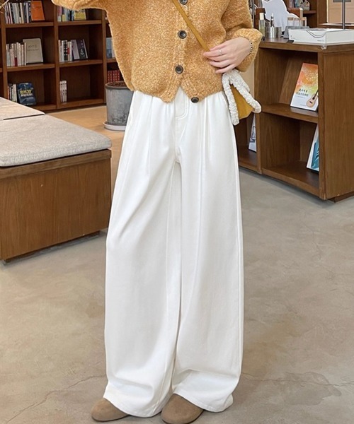 ReRe(リリ)の「裏起毛あったかワイドパンツ(その他パンツ・レディース・ネイビー/オフホワイト/ライトブルー/ブラック・MEDIUM/X-LARGE/LARGE/SMALL)」の12枚目の写真